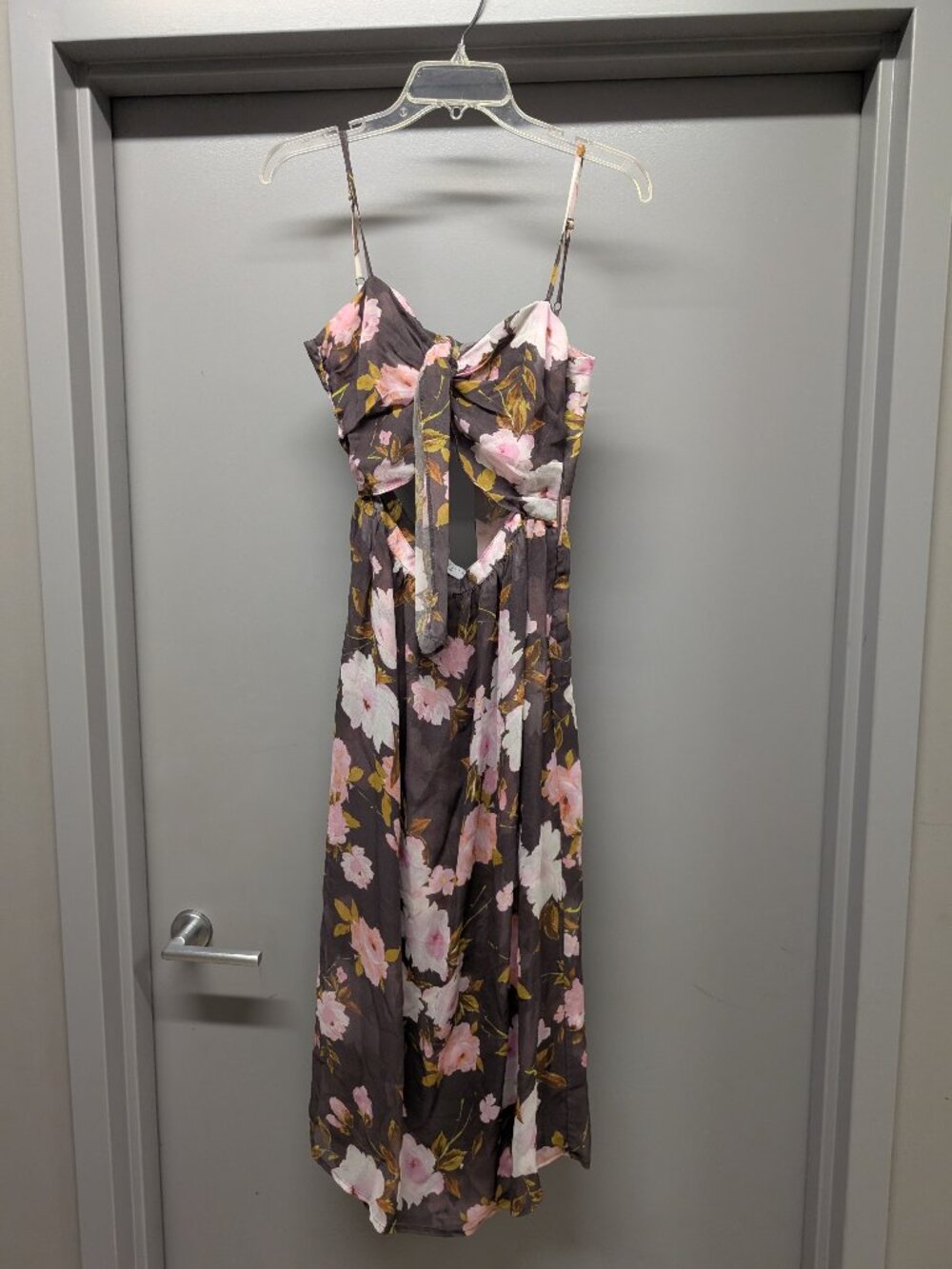 Flynn Skye Brown Floral Cut Out Dress Made in USA